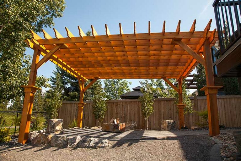 Sun Shining Through Pergola Slats
