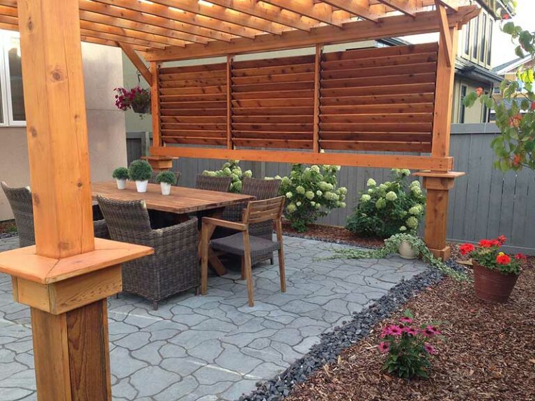 Patio Set Shaded By a Pergola