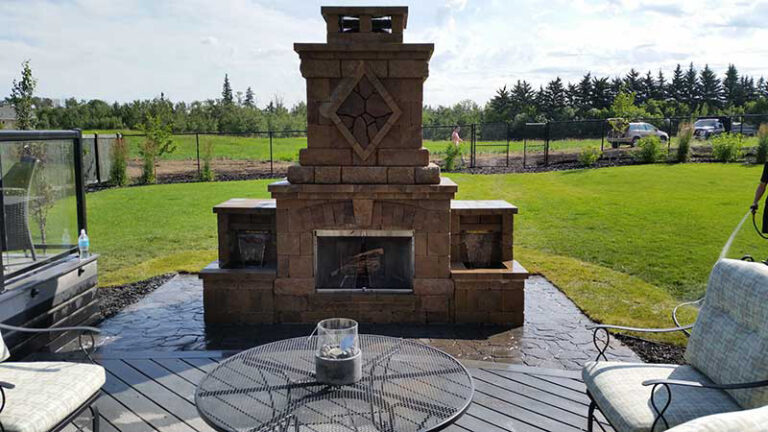 Outdoor Stone Fireplace