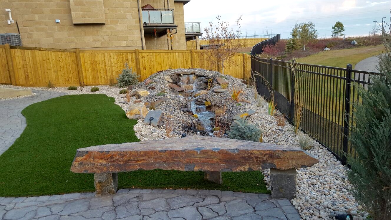 Stony Plain company for natural waterfalls and rustic backyards