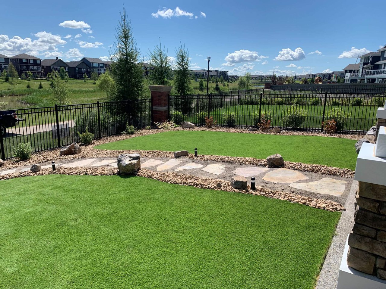 Stone garden paths for landscaping projects in Leduc